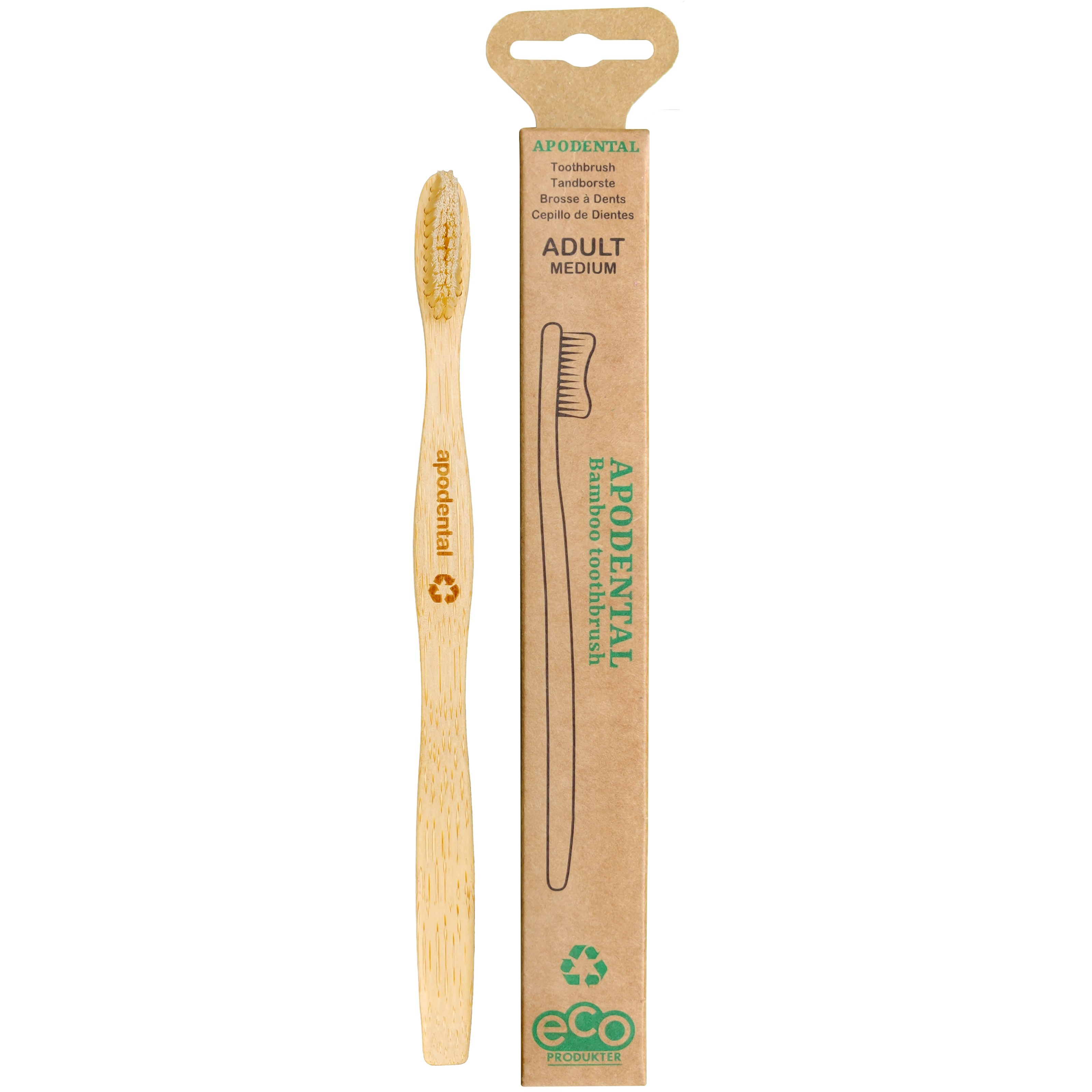 Apodental Bamboo Toothbrush Adult Medium