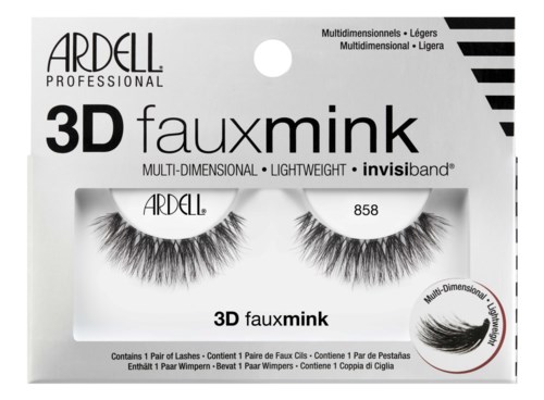 Een verpakking Ardell 3D faux mink nepwimpers, lichtgewicht en meerdimensionaal, met zwart-wit verpakking.