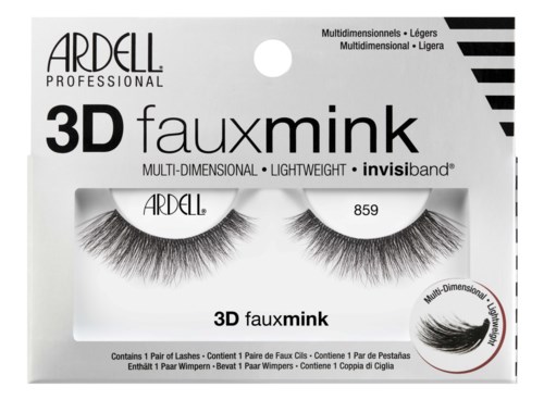 Eine Packung Ardell 3D faux mink falsche Wimpern, leicht und mehrdimensional, mit Schwarz-Weiß-Design.