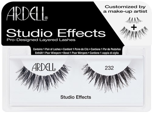 A box of layered false eyelashes with black and white packaging, labelled 'Studio Effects.'
