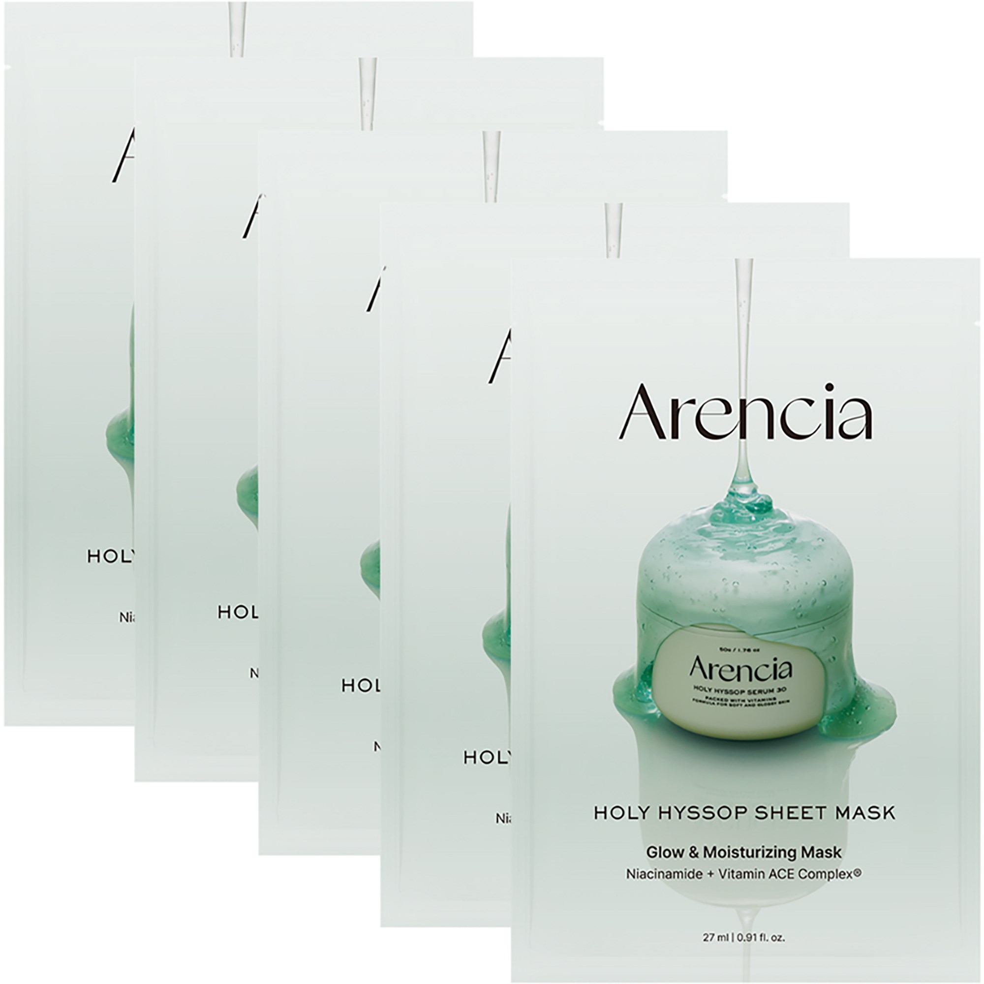 Arencia Holy Hyssop Sheet Mask 5 kpl