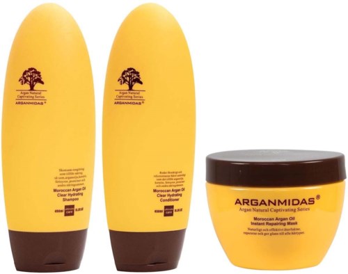 Arganmidas Clear Hydrating Bundle Shampoo 450 ml & Conditioner 450 ml & Mask 300 ml