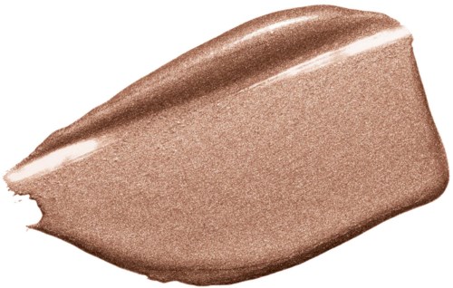 Een swatch van beigekleurige makeup of lippenstift met een gladde, glanzende textuur.