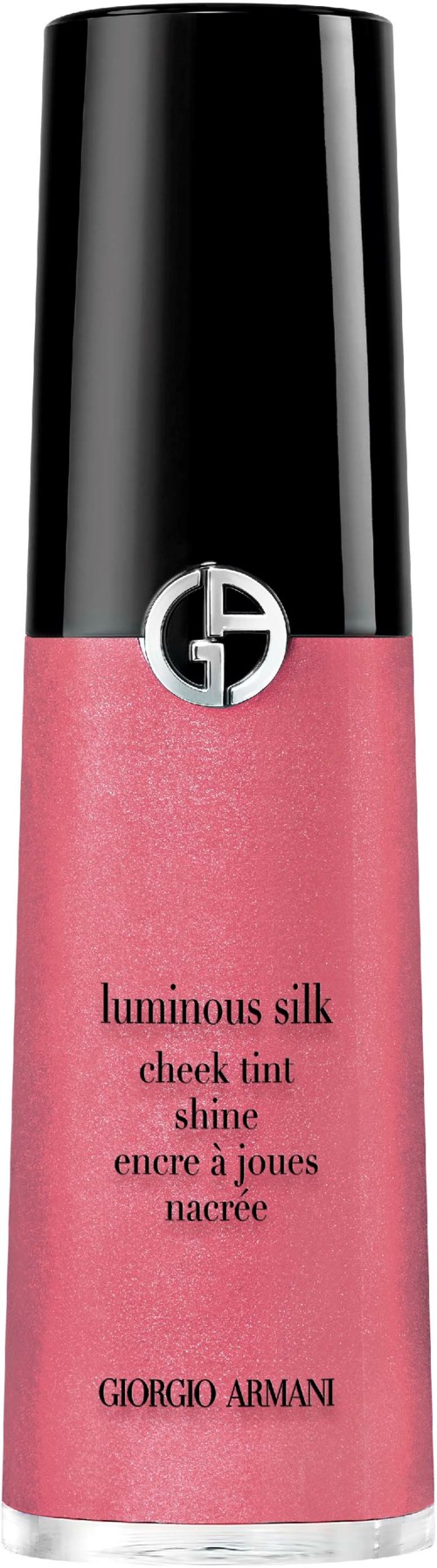 En rosa leppglans med svart lokk merket Giorgio Armani og merket som luminous silk cheek tint.