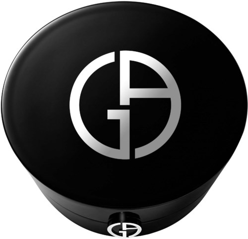 Musta pyöreä esine, jossa on valkoinen logo, joka näyttää yhdeltä G:n ja G:n kirjaimelta.