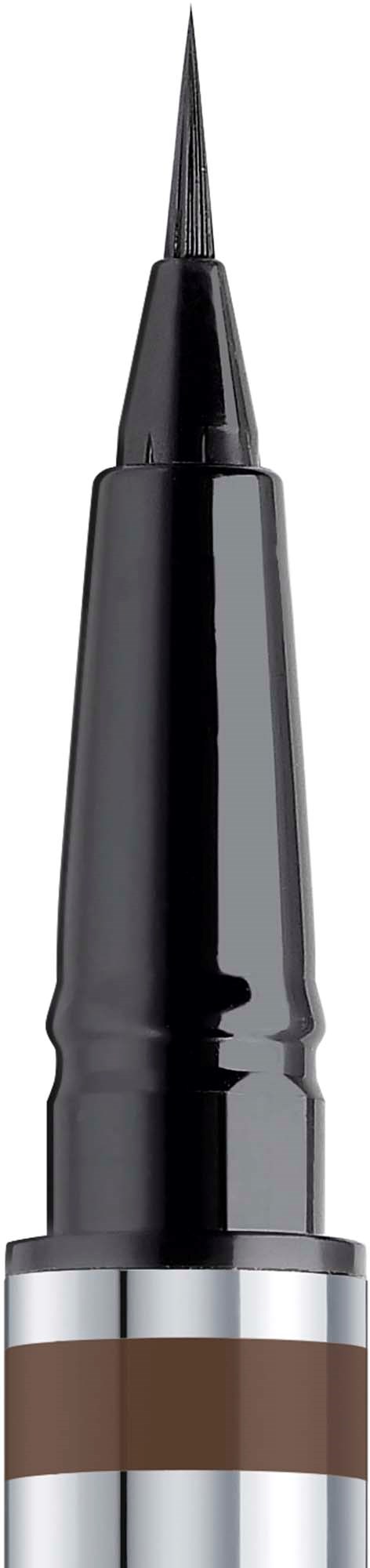 A black eyeliner pen with a thin, pointed tip against a white background.