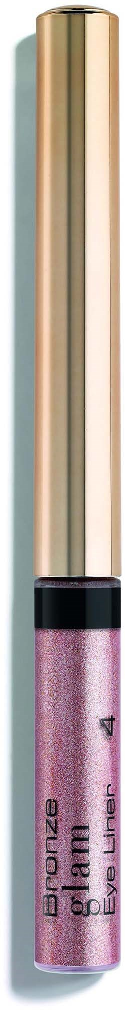 A glittery pink lip gloss tube with a gold cap stands vertically against a black background.