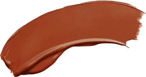 Cremiger brauner Lippenstiftfleck auf Haut.