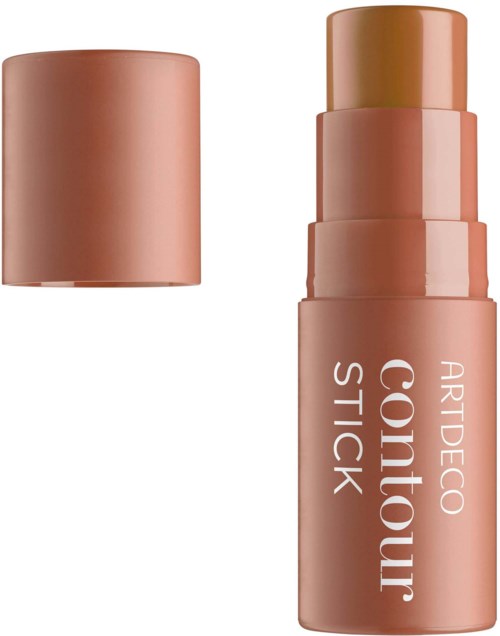 A pink makeup stick with a light brown cap, labeled 'ARTDECO Contour Stick'.