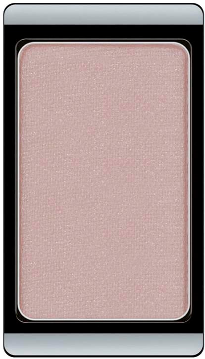 A large, light pink eyeshadow in a rectangular compact with a black border.