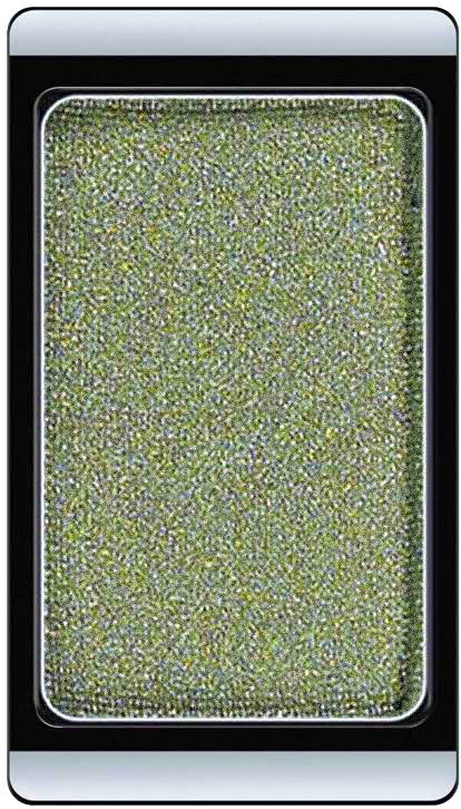 The phone screen is full of many small, shiny green and yellow dots, resembling a glittery surface.