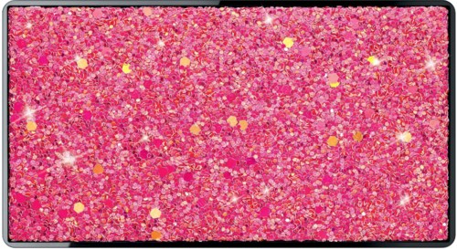 En livlig pink glitteroverflade med skinnende guld- og pinkpletter, funklende og struktureret.