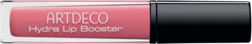 Pink lip gloss container with black cap, labeled 'ARTDECO Hydra Lip Booster'.