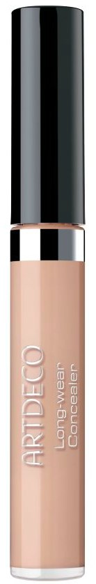 Eine Tube ARTDECO Long-Wear Concealer mit schwarzem Deckel und beiger Flüssigkeit im Inneren.