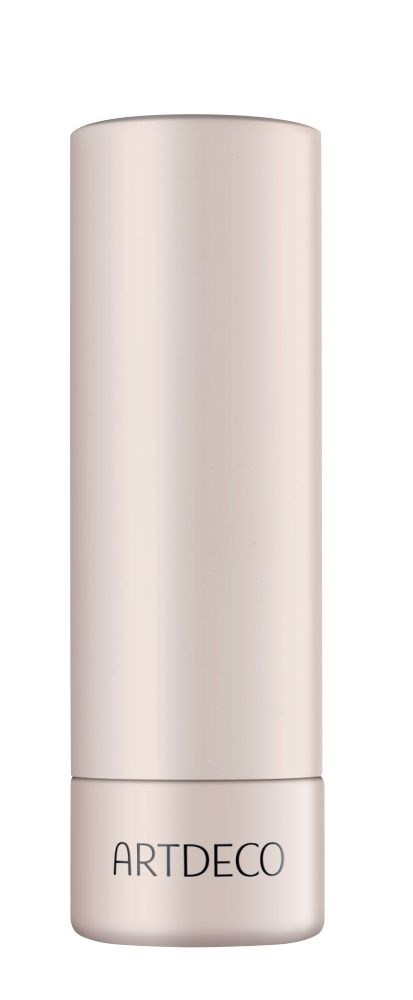 Pitkä, sylinterin muotoinen beige säiliö, jossa on 'ARTDECO' logo alhaalla.