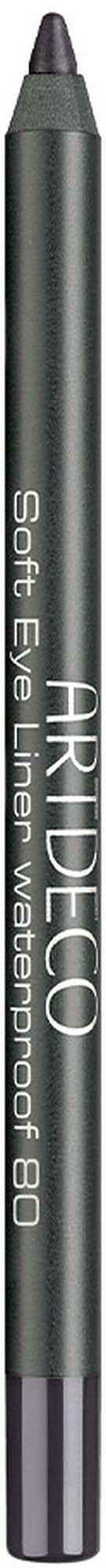En svart makeup-penna med vitt text som säger ARIDIU och information om produkten, mjuk vattenfast ögonskugga.
