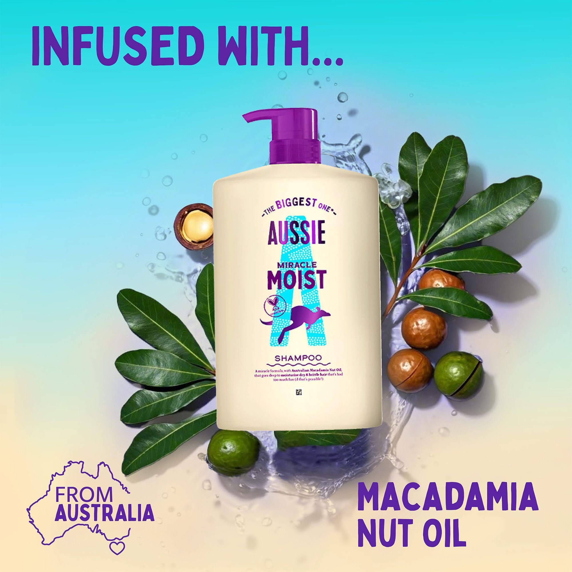 Aussie Miracle Moist Shampoo 1000 ml (obrázok 4)