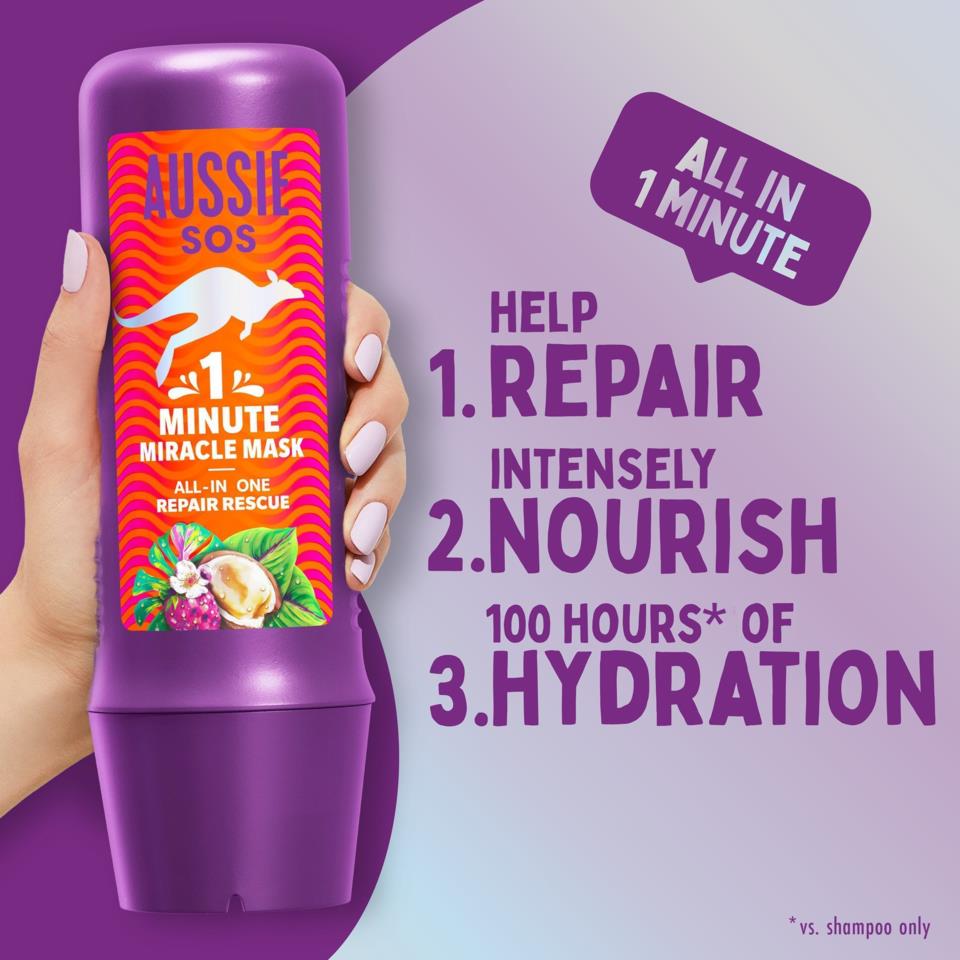 Aussie Mask Aussie SOS 1 Minute Miracle All In One Repair Rescue Mask 250 ml | lyko.com