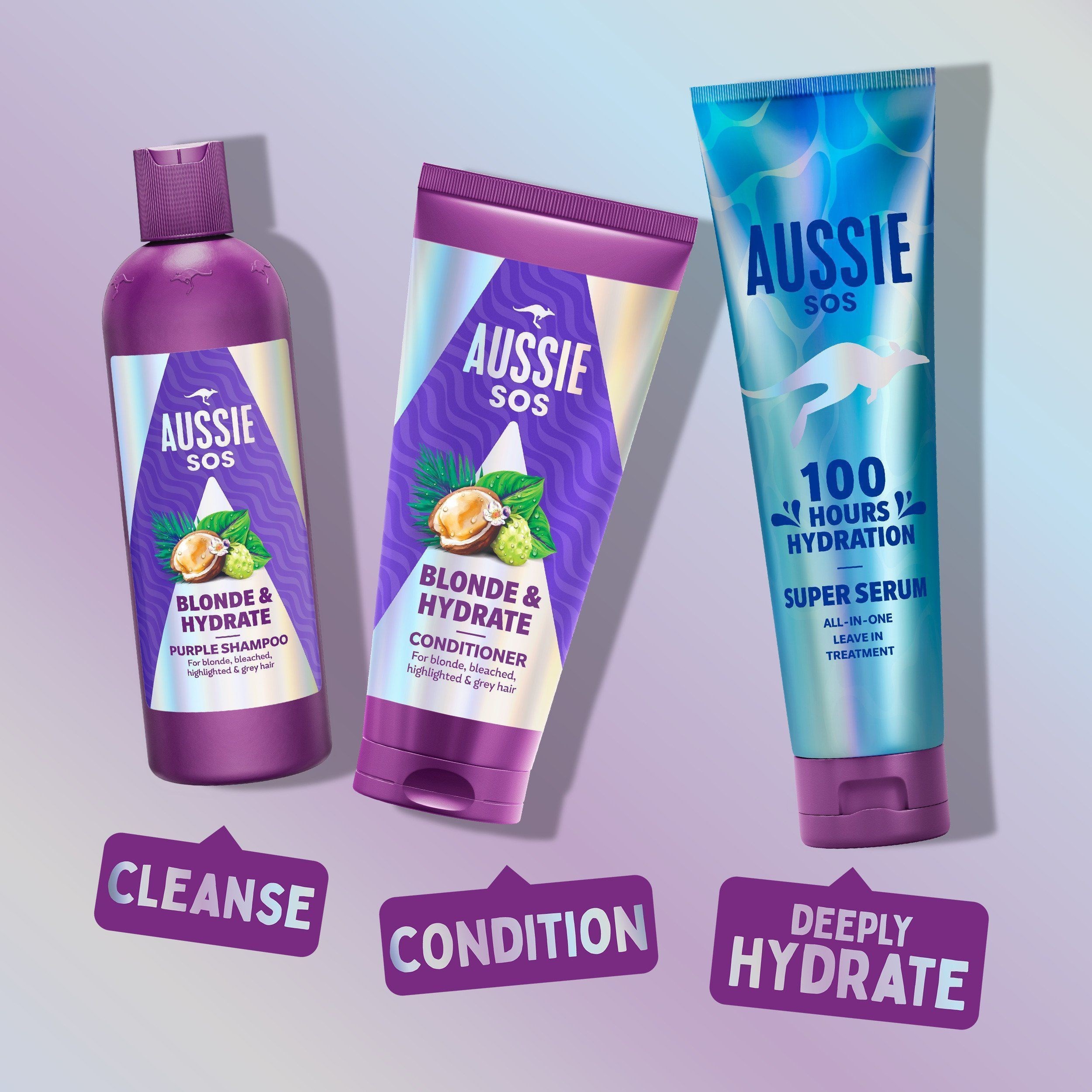 Aussie SOS Blonde & Hydrate Purple Shampoo 300 ml (obrázok 8)