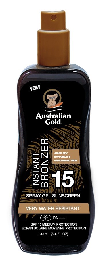 Australian Gold SPF 15 Spray Gel with Bronzer 100 ml