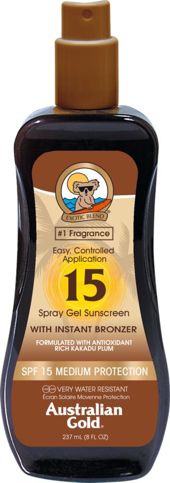 Australian Gold SPF 15 Spray Gel with Bronzer 237 ml