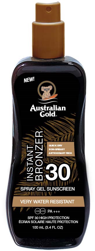 Australian Gold SPF 30 Spray Gel with Bronzer 100 ml