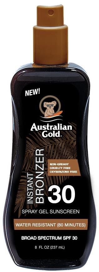 Australian Gold SPF30 Spray Gel With Bronzer 237 ml