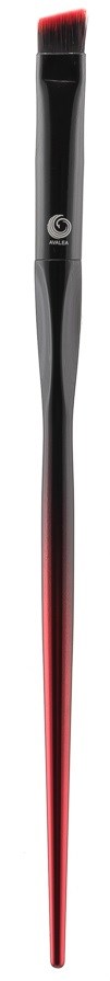 En svart och röd borste med lång handtag och liten spets, kanske för makeup eller konst.