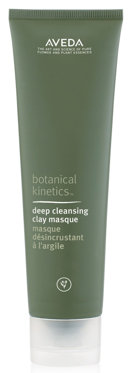 Grønn tube med Aveda dyprensende leirmaske for hudrens og avgiftning.