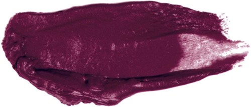 Tumman violetti huulipunanäyte valkoisella taustalla.