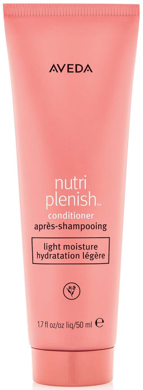 Rosa tub med Aveda Nutri Plenish balsam för lätt fukt, 50 ml storlek.