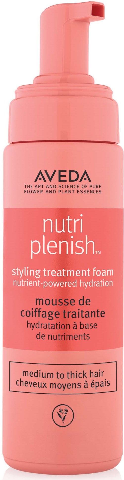 Vechipamuotin ruusu Aveda Nutri Plenish muotoiluhuipputehokas vaahtoa keskipaksulle ja paksulle hiukselle. Sisältää kasvipohjaisia aineksia.