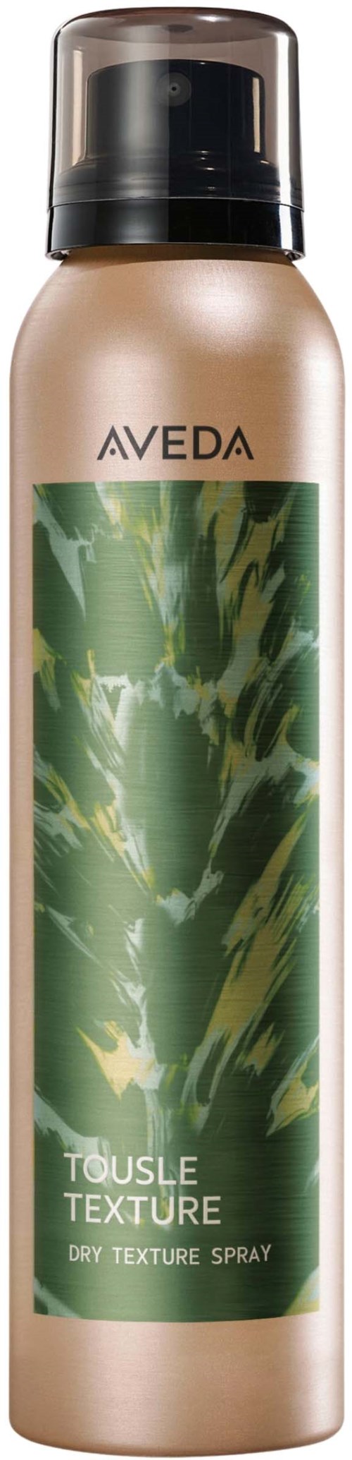 Aveda Tousle Texture droogspray met groene en beige verpakking, voor textuur in haar.