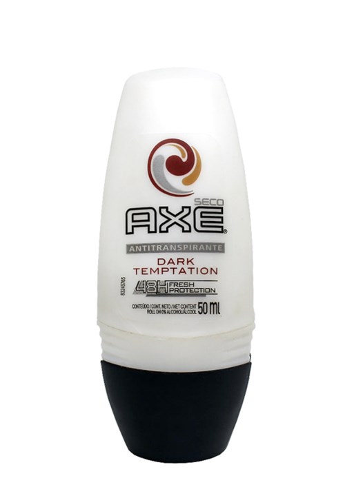 En hvit og svart deodorantstift merket Axe Dark Temptation med antiperspirantfunksjoner.
