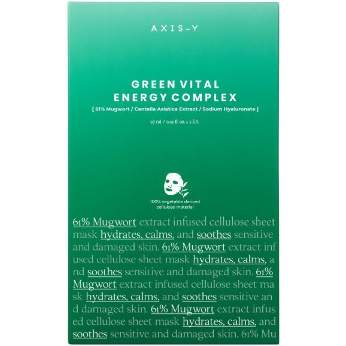AXIS-Y Mugwort Green Vital Energy Complex Sheet Mask 5 stk billede