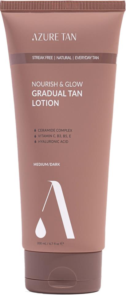 Azure Tan Nourish & Glow Gradual Tan Lotion Medium/ Dark 200 ml