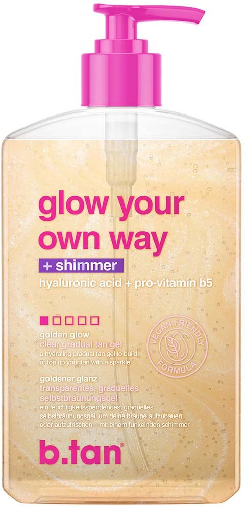 b.tan Glow Your Own Way Shimmer Gradual Self Tan Gel 473 ml