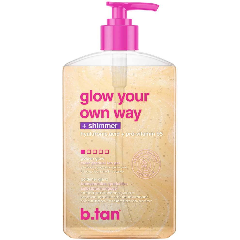 B-tan Glow Your Own Way Shimmer Gradual Self Tan Gel 473 ml