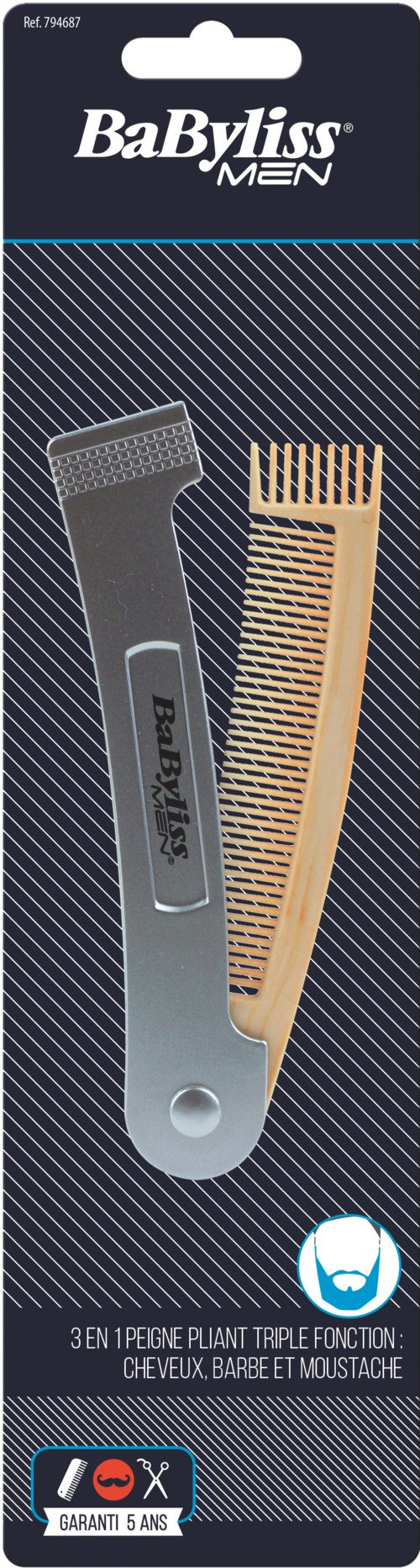 BaByliss Paris Accessories 794687 Hopfällbar Kam / Mustaschkam