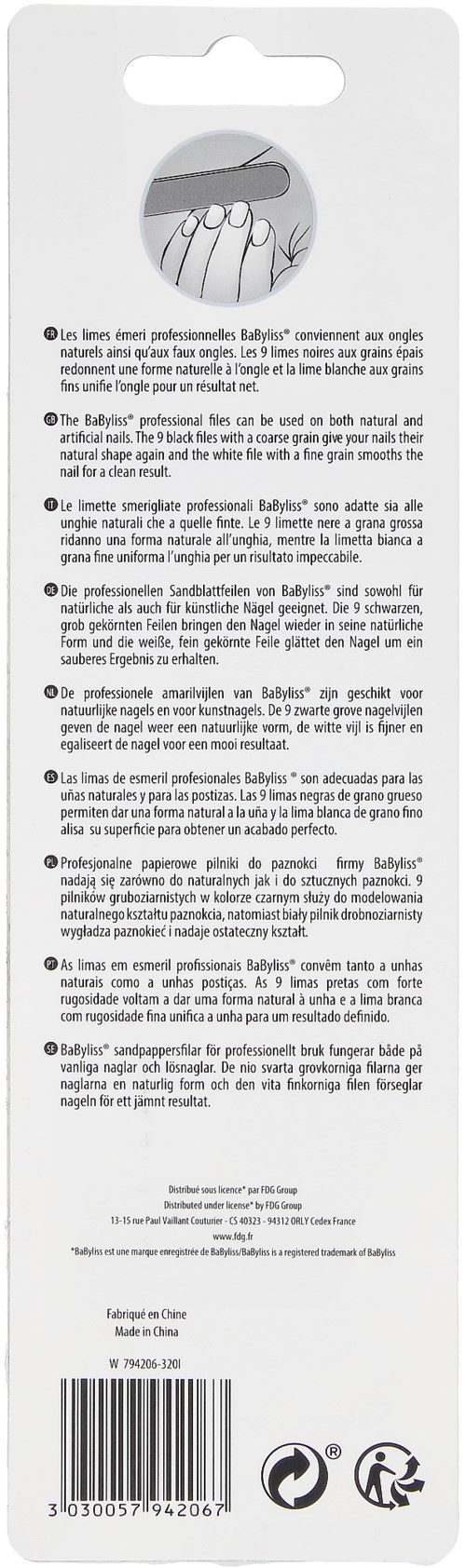 En emballasje med tekstinstruksjoner, en rund åpning øverst, og resirkuleringssymboler nederst.