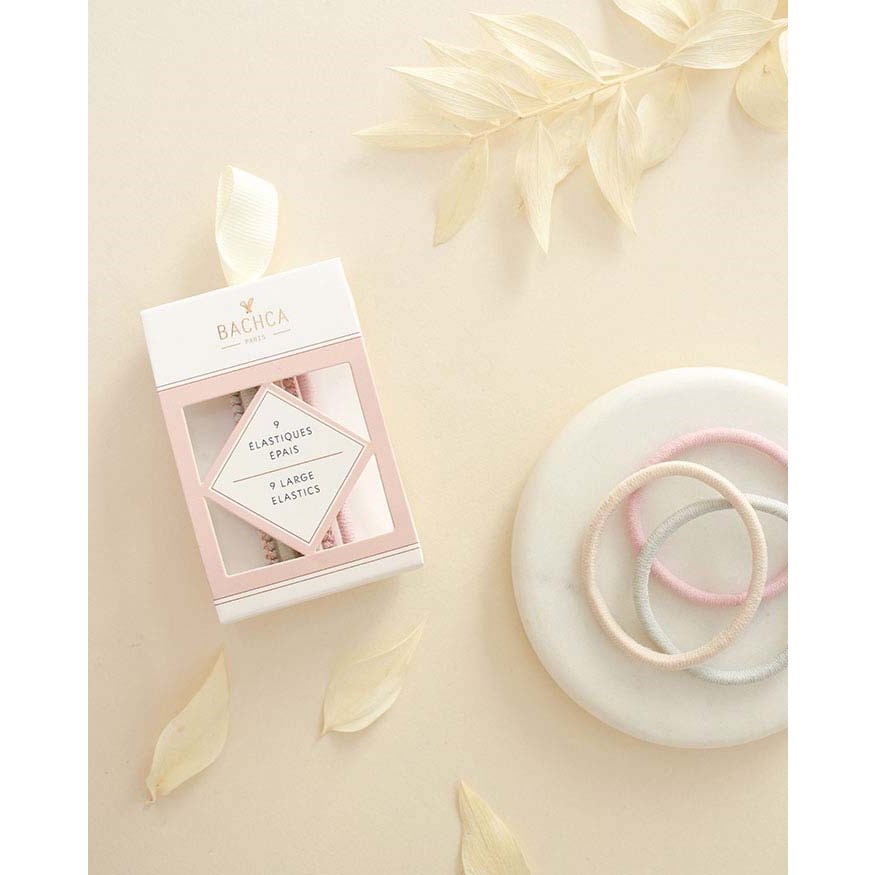 BACHCA Large elastics x9 pastel-colored and lurex - Grube gumki do wło (obrázok 3)