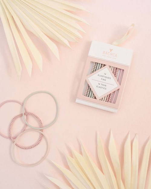 BACHCA Thin elastics x14 pastel-colored and lurex