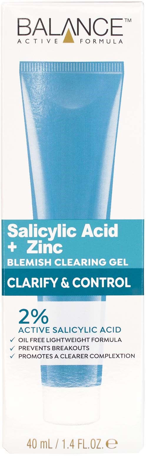 En blå tub med Blemish Clearing Gel från Balance, 40 ml.