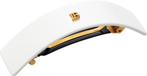 Balmain Hair Couture Cellulose Acetate Barrette Pour Cheveux White Large