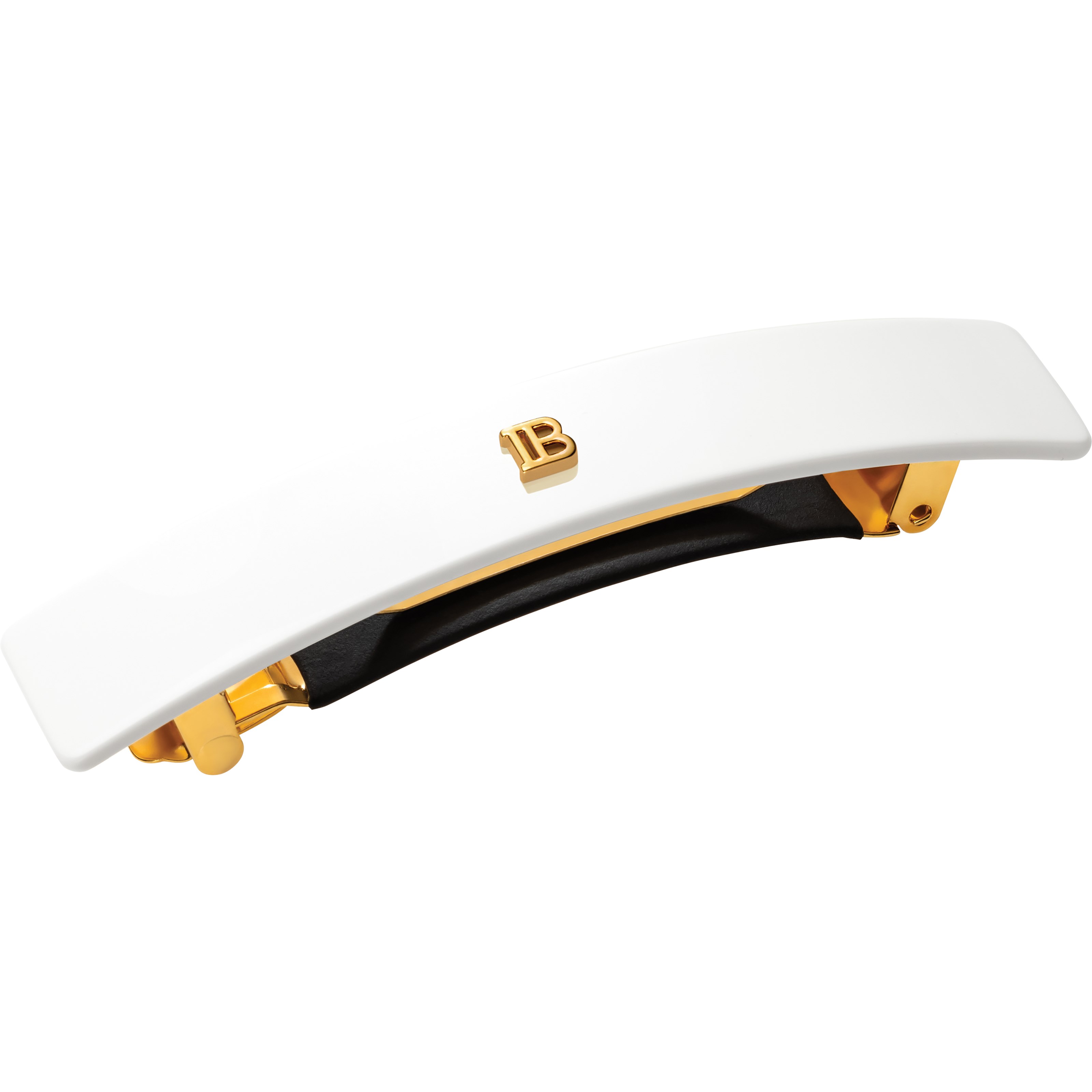 Balmain Cellulose Acetate Barrette pour Cheveux White Medium