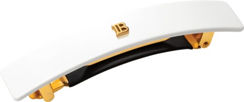 Balmain Hair Couture Cellulose Acetate Barrette Pour Cheveux White Medium