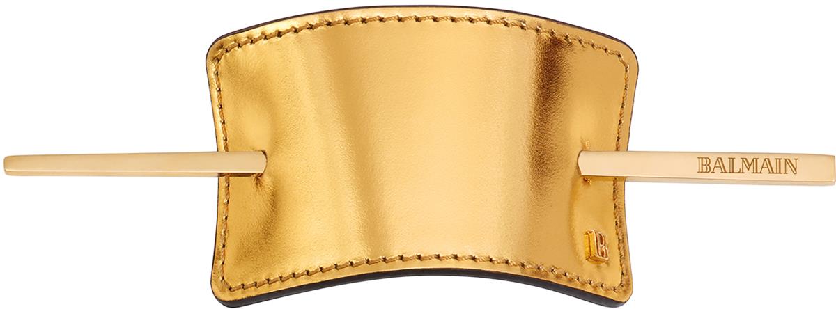 Balmain Hair Couture Hair Barrette Leather Gold | lyko.com display picture 2