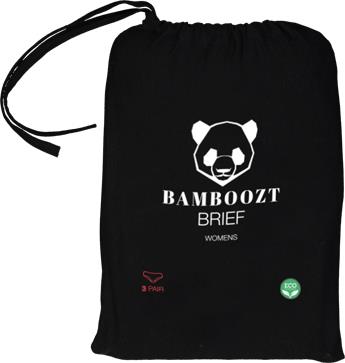 BAMBOOZT Giftbag Womens Brief  3 Pair Black L