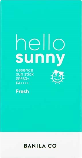 Ljusa turquoise-förpackningar med vitt text, nämner solskydd med SPF50+ och PA++++, och en sol och molnlogotyp.