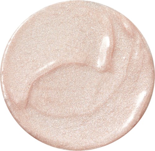 En rund, lyserød, blank makeup-produkt med en struktureret overflade og en snurledesign.